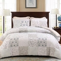 Hypoallergenic Cloud 3-Piece Patchwork King Size Comforter Set, Microfiber Bedding Down Alternative Comforter for All Seasons with 2 Pillo... - Hypoallergenic Ultra-Fluffy Quilt for Winter - Default Title