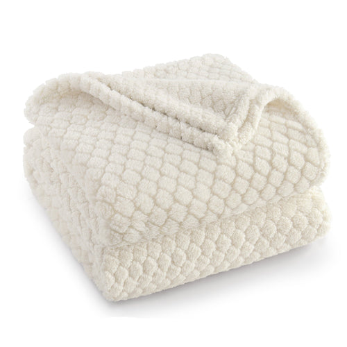 Decorative Knitted Fleece Throw Blanket for Couch, Super Soft Jacquard Bed Blanket, Lightweight Fuzzy Warm for All Seasons, 50x60 Inches... - Lightweight Plush Warm Blanket for All Seasons - Default Title