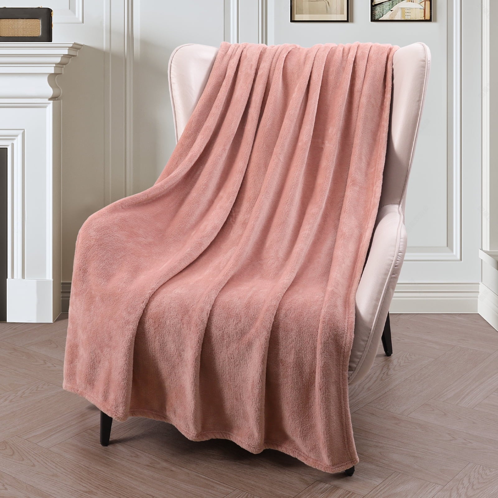 Super Soft Flannel Large Flannel Fleece Velvet Plush Throw Blanket - 50" x 70" (Pink) - Cozy Fleece Throw Blanket for Couch & Bed - Default Title