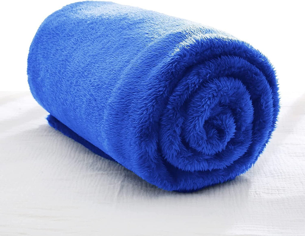 Lightweight Warm Plush Fuzzy Fleece Throw Blanket (40" x 50", Cobalt Blue)- Soft, Warm and Lightweight - Lightweight Plush Warm Blanket for All Seasons - Default Title