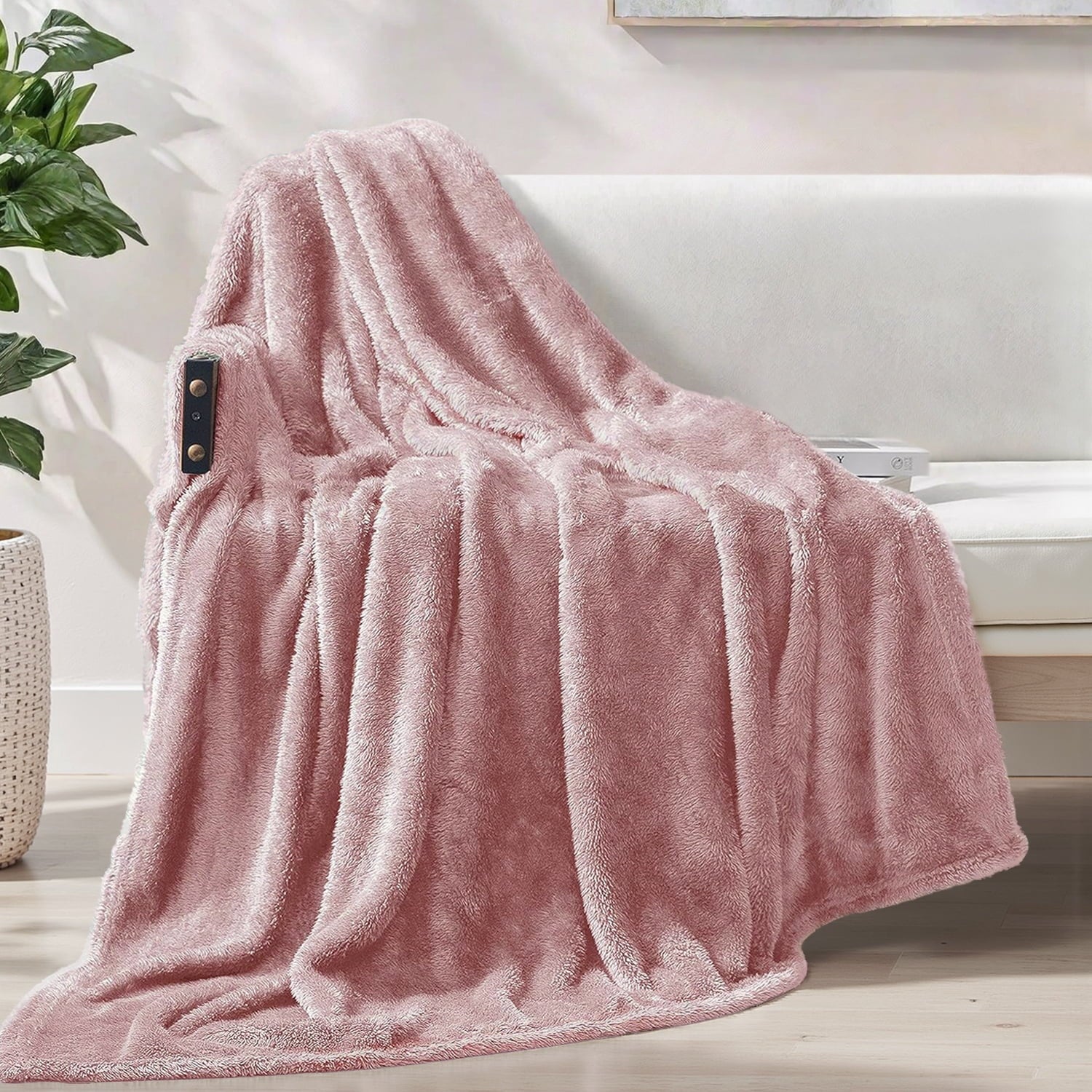 Super Soft Flannel Plush Fuzzy Large Fleece Throw Blanket (50" x 70", Dusty Pink)- Soft, Warm and Lightweight - Lightweight Plush Warm Blanket for All Seasons - Default Title