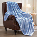 Reversible Sherpa Plush Fuzzy Large Fleece Throw Blanket (50" x 70", Mixed Cobalt Blue)- Soft, Warm and Lightweight - Luxury Knitted Decorative Throw Blanket with Fringes - Default Title
