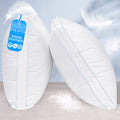 Ergonomic Memory Foam Goose Feather Down Pillows, Gusseted Bed Pillows Queen Size Set of 2, Luxury Hotel Collection Fluffy Pillows 100% Cot... - Orthopedic Shredded Foam Bed Pillow Set - Default Title