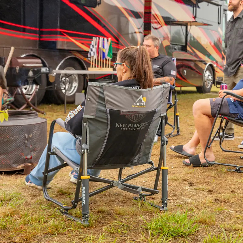 Premium All-Weather FirePit Rocker - Choice 737 - Freestyle Rocker Portable Outdoor Folding Chair Detail