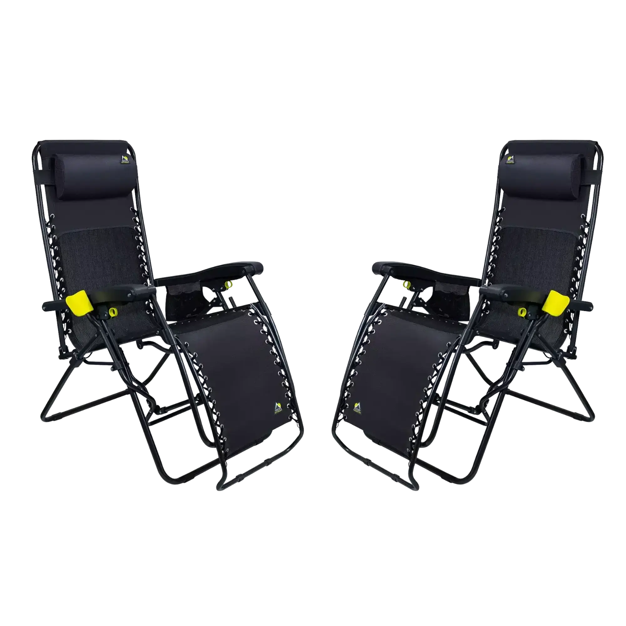 Rust-Resistant Aluminum Freeform Zero Gravity Lounger Bundle - Choice 507 - Low-Profile Reclining Beach Chair with Backpack Straps - Black