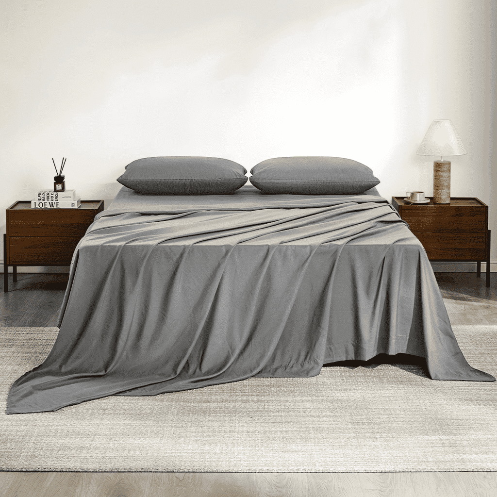 Wrinkle-Resistant Full Size Bed Sheets, 4 Piece Sheets 14” Deep Pocket Sheet & Pillowcase Sets Soft Microfiber Luxury Bedding Fitted Sh... - Cooling Hotel Quality Bedding Sheets and Pillowcases - Default Title