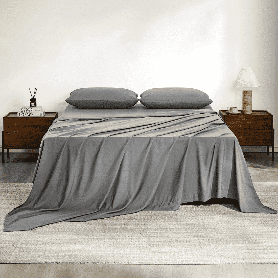 Wrinkle-Resistant Full Size Bed Sheets, 4 Piece Sheets 14” Deep Pocket Sheet & Pillowcase Sets Soft Microfiber Luxury Bedding Fitted Sh... - Cooling Hotel Quality Bedding Sheets and Pillowcases - Default Title