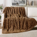 Super Soft Flannel Leopard Print Throw Blanket Soft Cozy Fluffy Plush Cheetah Print Blanket for Home Decor,50"x60",Brown - Super Soft Reversible Sherpa Flannel Blanket - Default Title