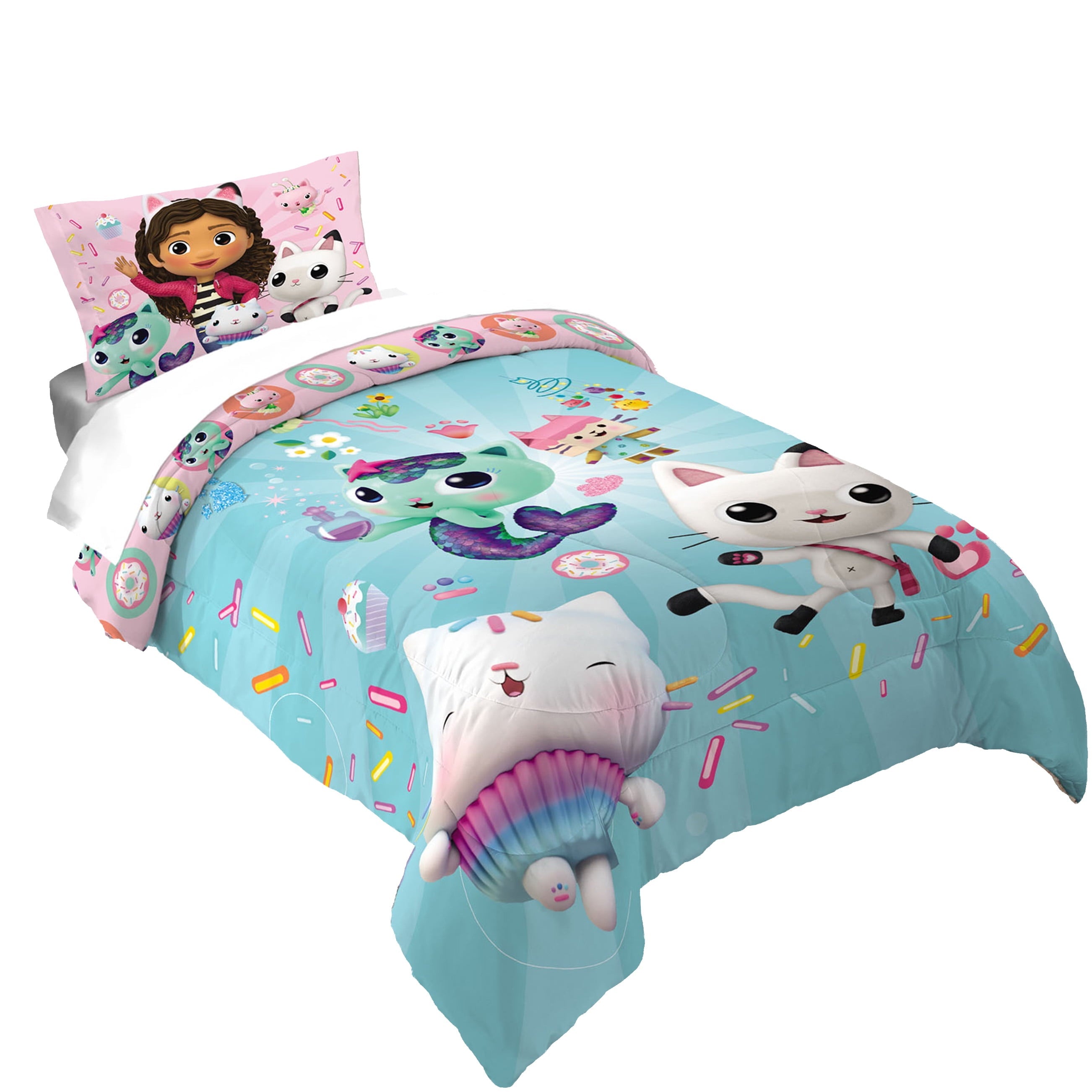 All-Season Gabby's Dollhouse Kids Comforter and Pillowcase, 2-Piece Set, Twin/Full, Reversible - Cloud-Like Soft Lightweight Bed Comforter - Default Title