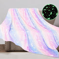 Decorative Knitted Glow in The Dark Pony Blanket for Kids, 50"x60" Soft Cozy Luminous Flannel Blanket, Christmas Birthday Gift for Girls... - Lightweight Plush Warm Blanket for All Seasons - Default Title