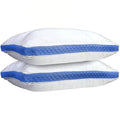 Hotel Collection Gusseted Quilted King Size Bed Pillows Set of 2, Blue Bed Pillows for Side Sleepers and Back Sleepers - Ergonomic Memory Foam Pillow for Neck Pain Support - Default Title