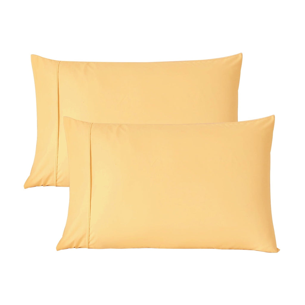 Orthopedic Support Solid Print Pillow Cases, King, Beige, 2-Pieces - Hotel Quality Plush Sleeping Pillows - Default Title