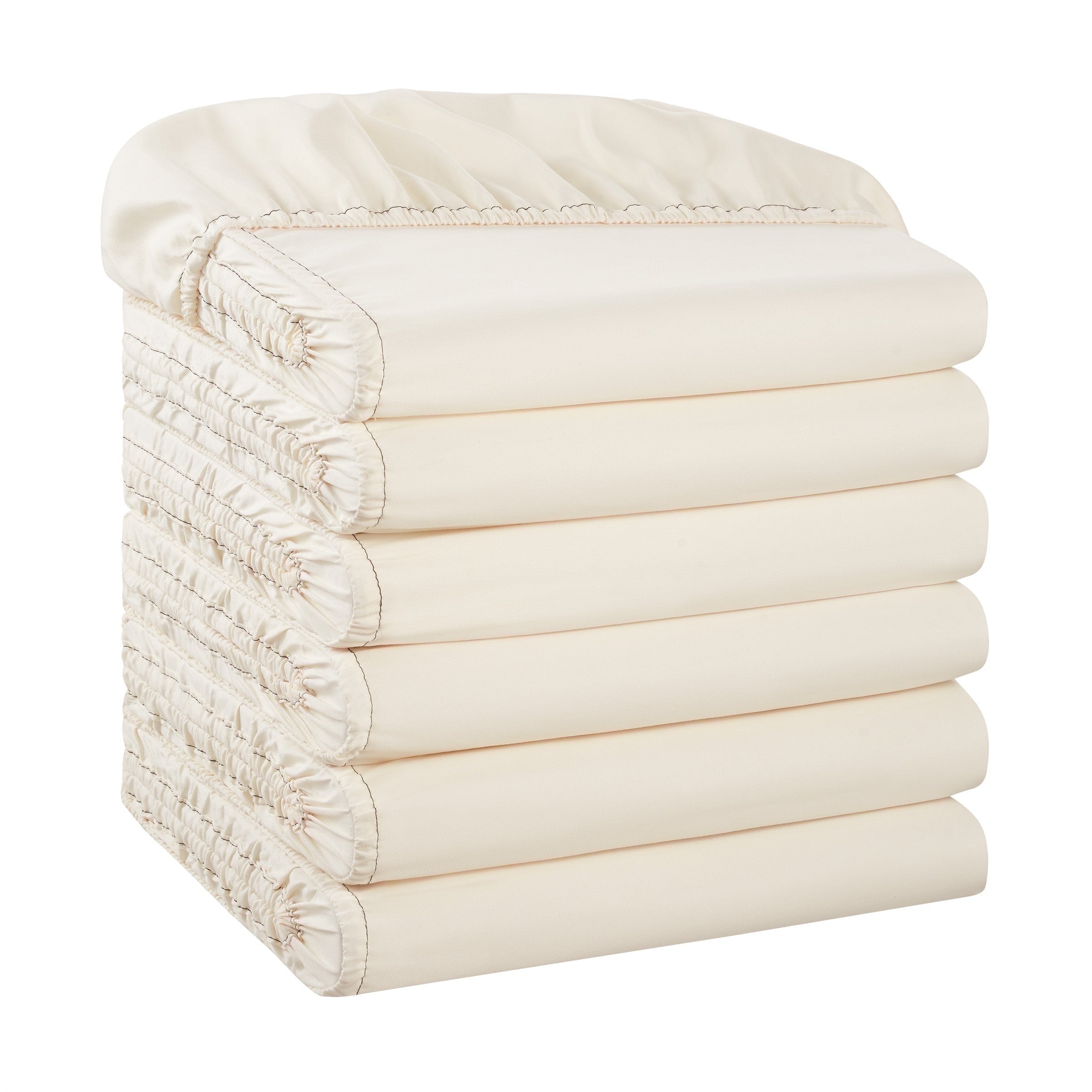 Breathable Luxury Brushed Microfiber Fitted Sheets - Bedding Essentials - Full - (6 Pack) Ivory - Breathable Egyptian Cotton Flat & Fitted Sheets - Default Title