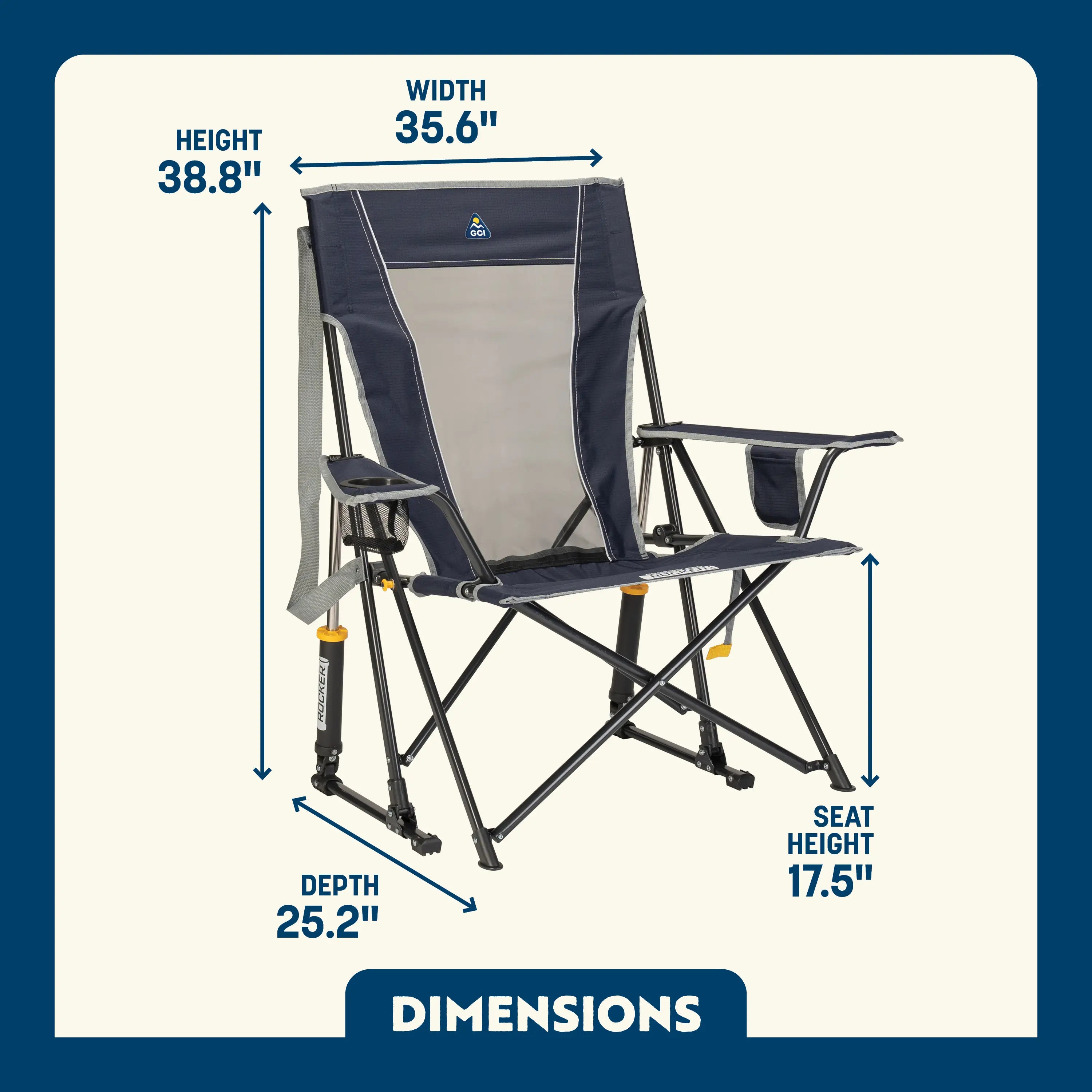 Luxury Camp Comfort Pro Rocker - Choice 375 - RoadTrip Rocker Smooth Motion Camp Chair Detail