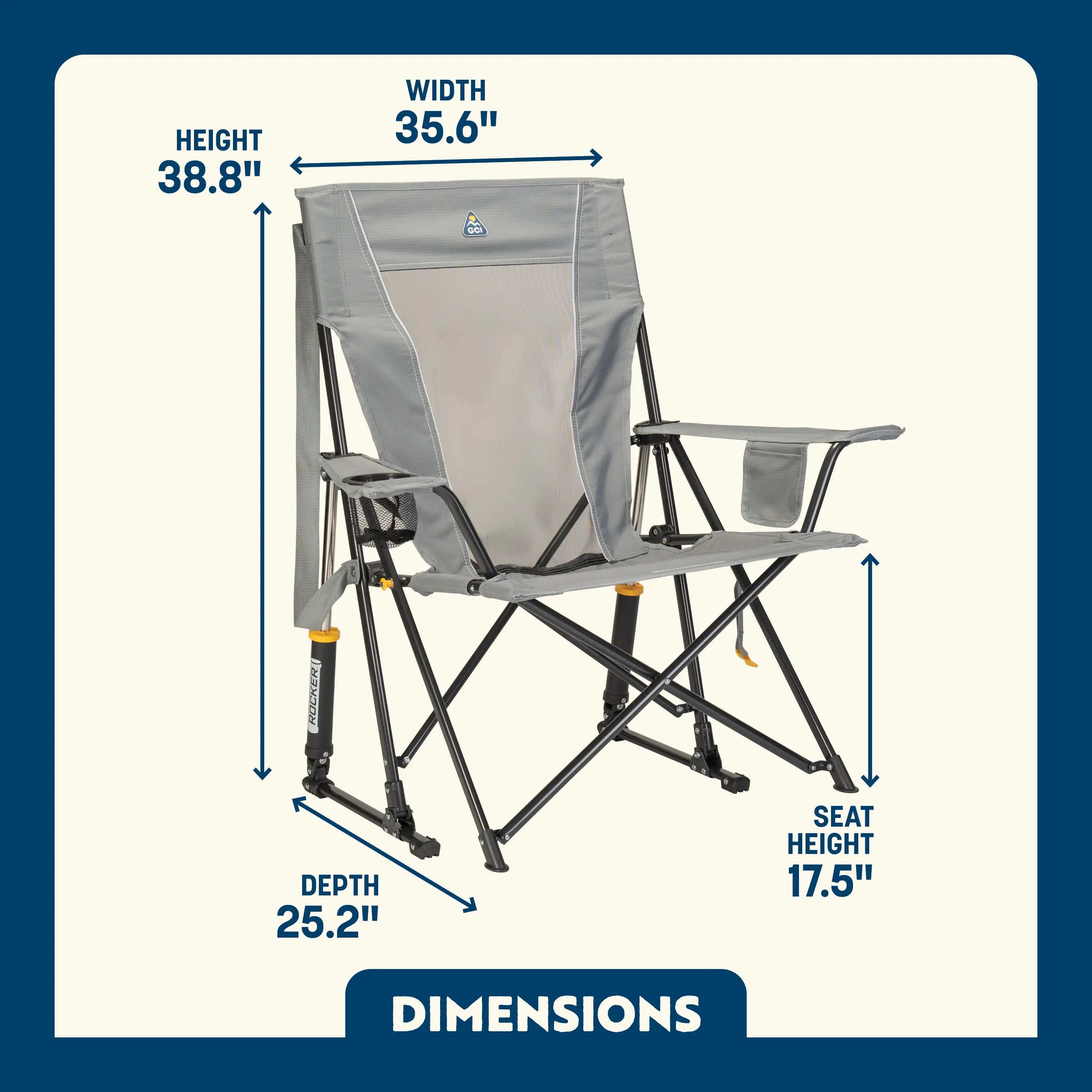 Luxury Camp Comfort Pro Rocker - Choice 375 - RoadTrip Rocker Smooth Motion Camp Chair Detail