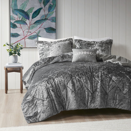 All-Season King/Cal King Size Comforter Sets, Velvet Bedding Comforter Set for All Seasons, Grey Bedding Set with Decor Pillow, ... - Cloud-Like Soft Lightweight Bed Comforter - Default Title