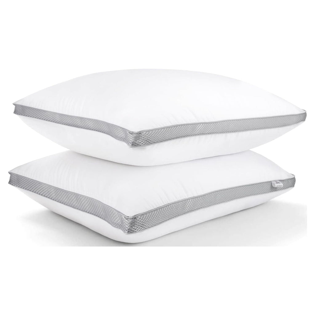Ergonomic Memory Foam 2 Pack Cotton Down Alternative Pillows,Queen Size Bed Pillows Gusseted Hypoallergenic - Ergonomic Memory Foam Pillow for Neck Pain Support - Default Title