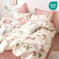 Heavyweight Warmth White with Pink Flowers King Comforter Sets, 3 Pieces Chic Garden Style Reversible Bedding Sets for Adults All Season - Cloud-Like Soft Lightweight Bed Comforter - Default Title