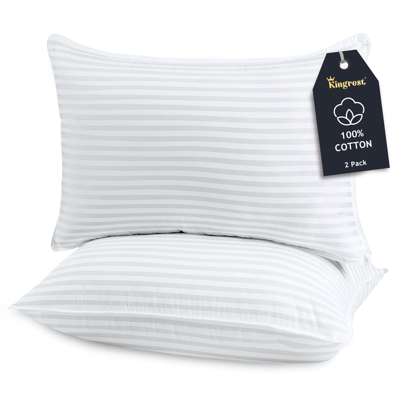 Ergonomic Memory Foam 100% Cotton Kids Size Bed Pillows Set of 2 - Premium Down Alternative Cooling Pillows for Side, Back, and Stomach Sle... - Decorative Throw Pillow Cushion for Sofa & Bed - Default Title