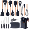 Professional Grade Kitchen Utensils Set- 19 Pcs Silicone Cooking Utensils Set for Nonstick Cookware-Silicone Spatulas Set, Kitchen Gadge... - Professional Kitchen Tool for Culinary Enthusiasts - Default Title