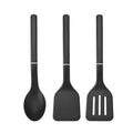Heavy Duty 3-Piece Cooking Utensils Set with Ergonomic Handles, Black - Professional Kitchen Tool for Culinary Enthusiasts - Default Title