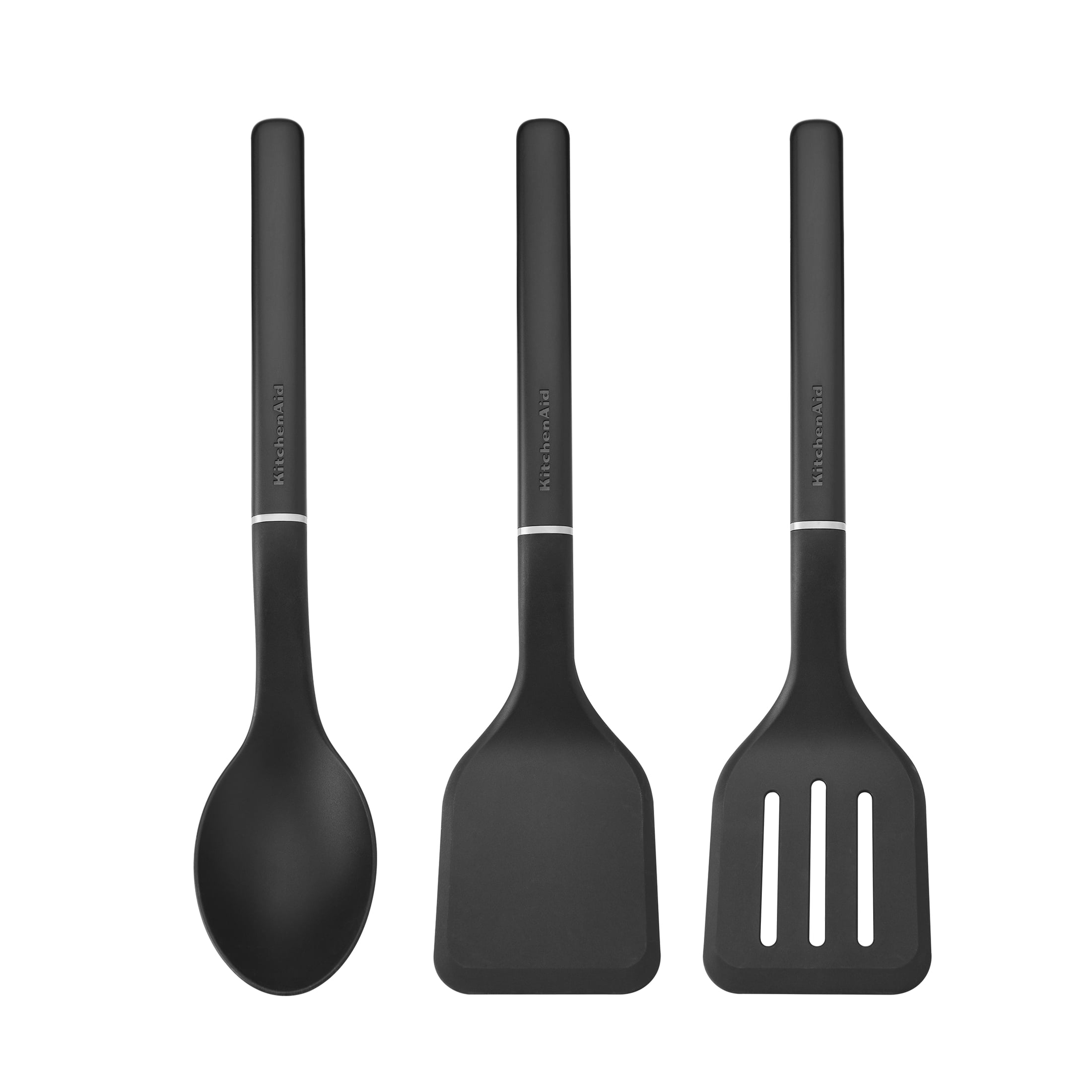Heavy Duty 3-Piece Cooking Utensils Set with Ergonomic Handles, Black - Professional Kitchen Tool for Culinary Enthusiasts - Default Title