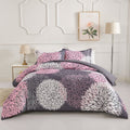 Hypoallergenic Cloud 2 Pieces Pink Floral Comforter Set Twin Size, Botanical Bedding Sets with Cute Flowers Printing for Teen Girls - Luxurious Quilted Duvet Cover Set - Default Title