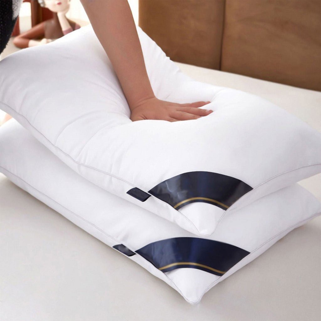 Hotel Collection 2Pcs Soft Feather Velvet Down Pillow Standard Size, Hotel-grade Feather Pillow for Sleeping, Skin-friendly Cotton Fab... - Hotel Quality Plush Sleeping Pillows - Default Title