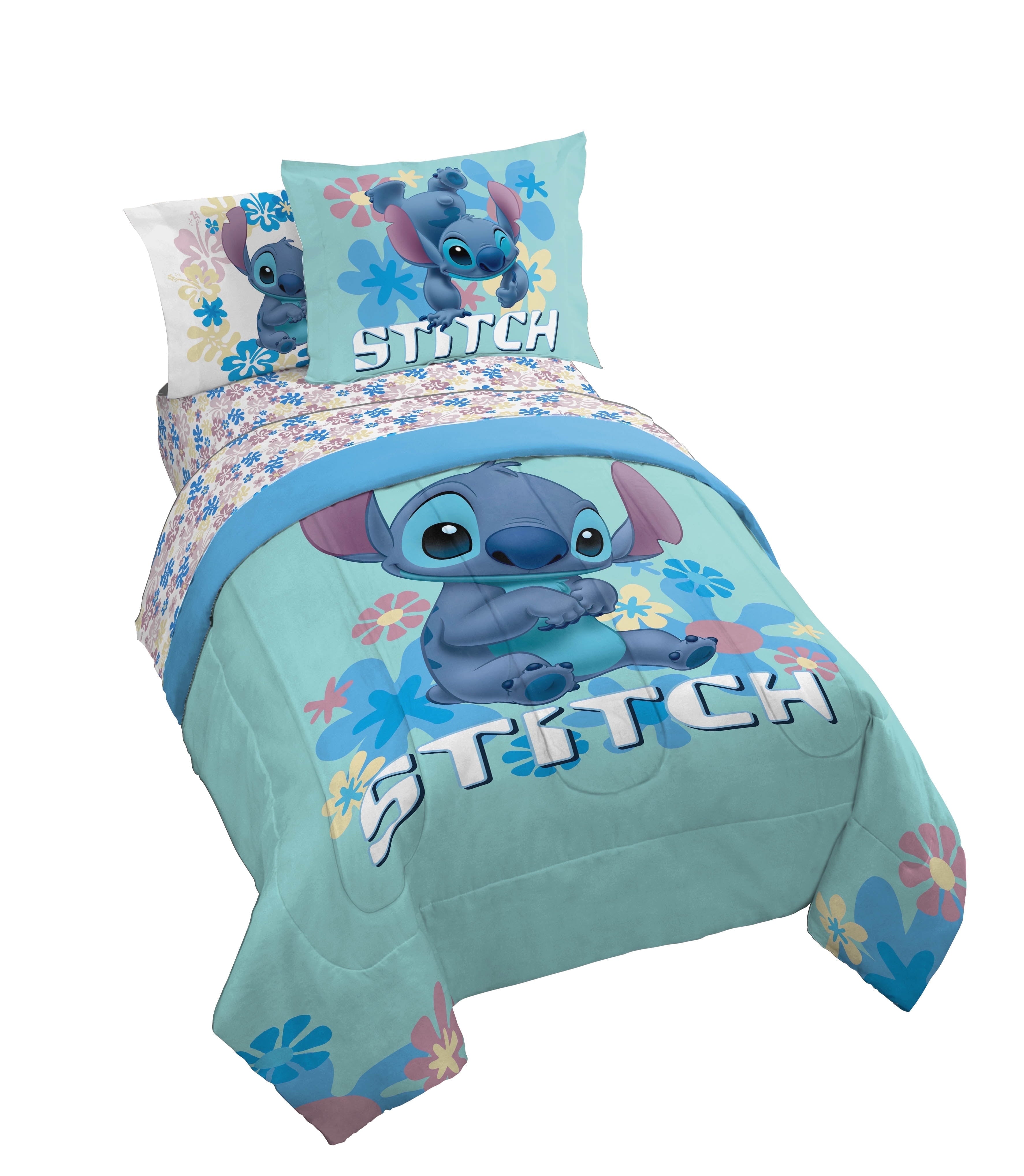 Luxurious Quilted Lilo and Stitch Sweet Stitch 5 Piece Twin Size Kids Comforter Set with Sham - Super Soft Bed Set for Kids - Hypoallergenic Ultra-Fluffy Quilt for Winter - Default Title