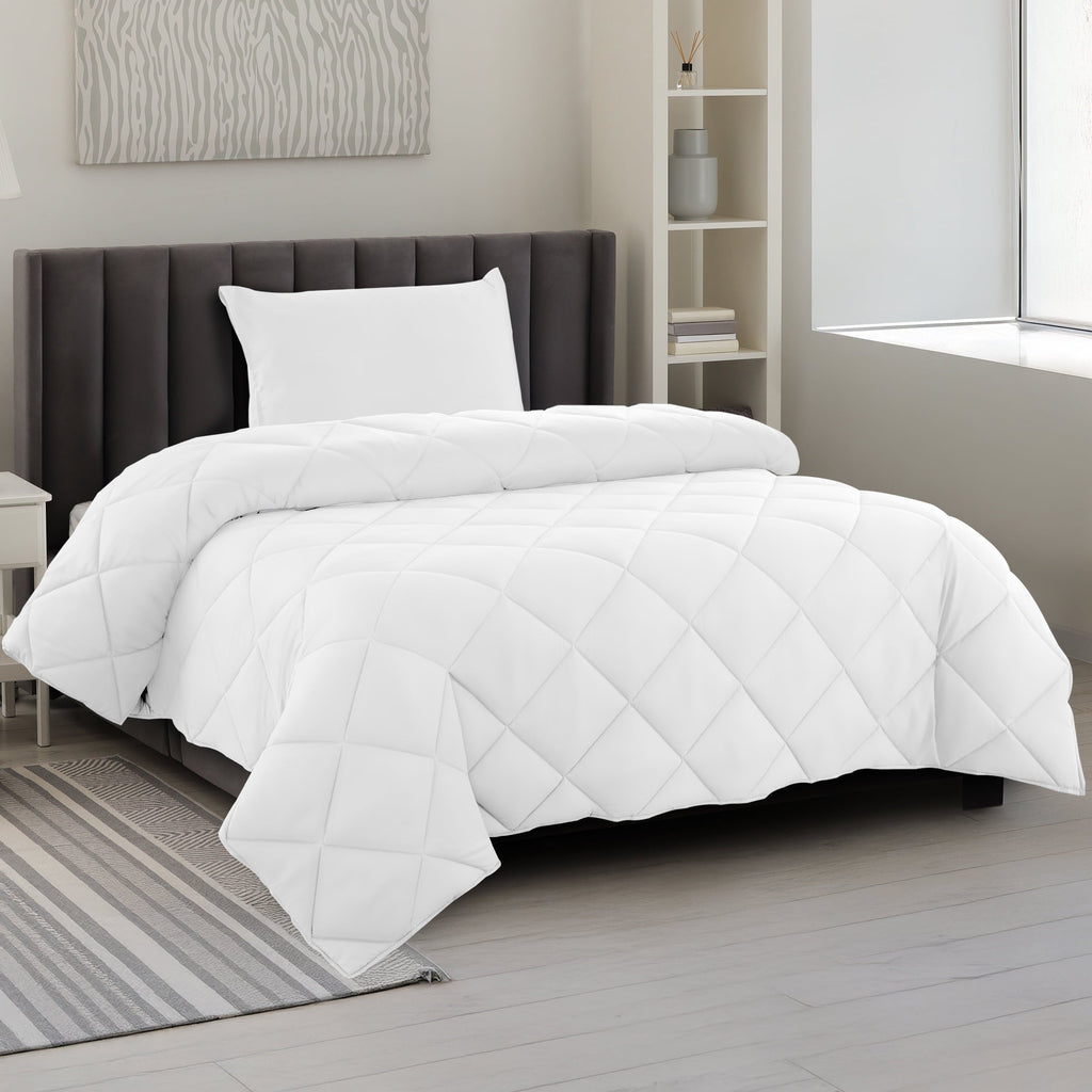 All-Season Lux Decor All-Season Comforter Sets Twin Size 2 PC, Reversible Bedding Set with Diamond Quilted Design Comforter and ... - All-Season Down Alternative Comforter Insert - Default Title