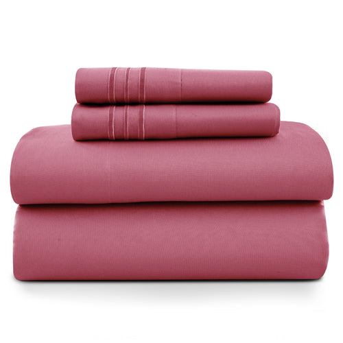 Breathable Luxury Size Sheet Set, 4-Piece Plain Soft Microfiber – Deep Pocket Bed Sheets, Includes 1 Fitted Sheet, 1 Flat Sheet, 2 Pill... - Breathable Egyptian Cotton Flat & Fitted Sheets - Default Title