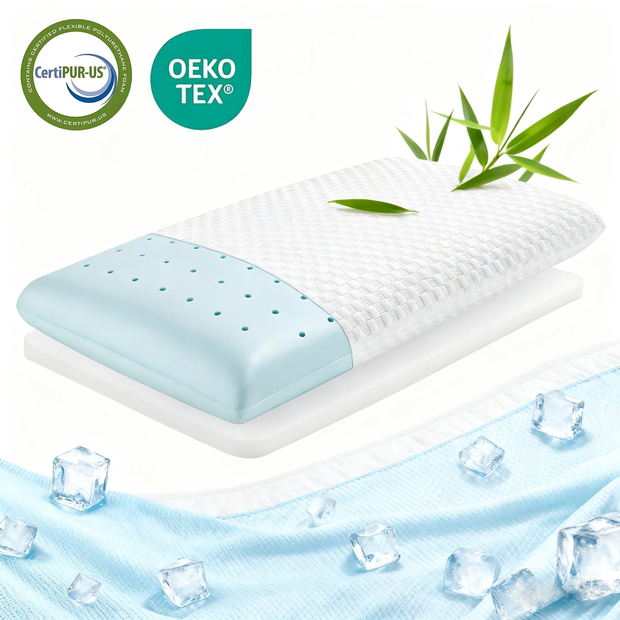 Ergonomic Memory Foam Memory Foam Pillow for Bed, Cooling Pillow with Extra Height Pad, Supportive Bed Pillow for Side, Back & Hot Sleepers... - Ergonomic Memory Foam Pillow for Neck Pain Support - Default Title