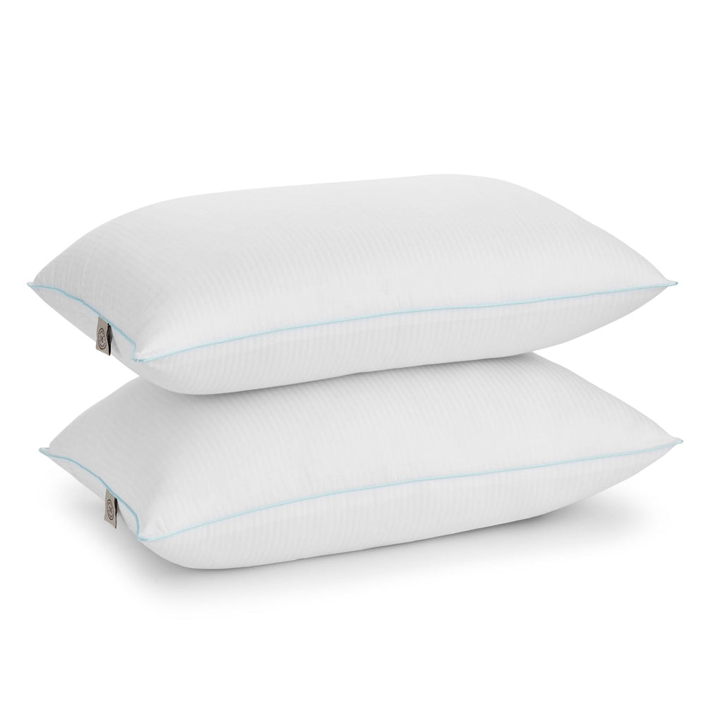 Hotel Collection Classic Stripe Bed Pillows Standard / Queen Size Set Of 2, Enhanced Loft Plush Pillow for All Sleep Positions, 20" x ... - Orthopedic Shredded Foam Bed Pillow Set - Default Title
