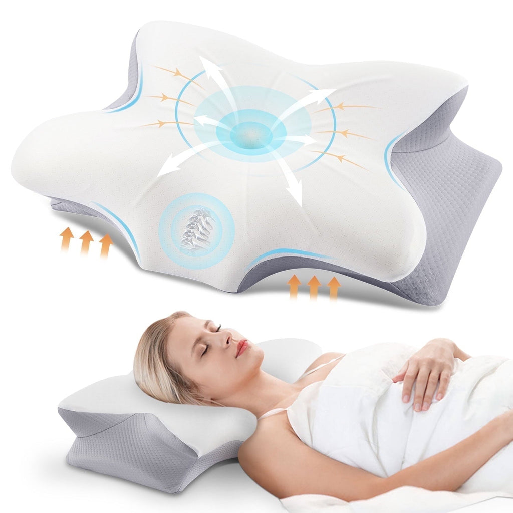 Hotel Collection Cervical Pillow for Neck Pain Relief, Contour Memory Foam Pillows, Odorless Ergonomic Neck Pillow Adjustable Orthoped... - Decorative Throw Pillow Cushion for Sofa & Bed - Default Title