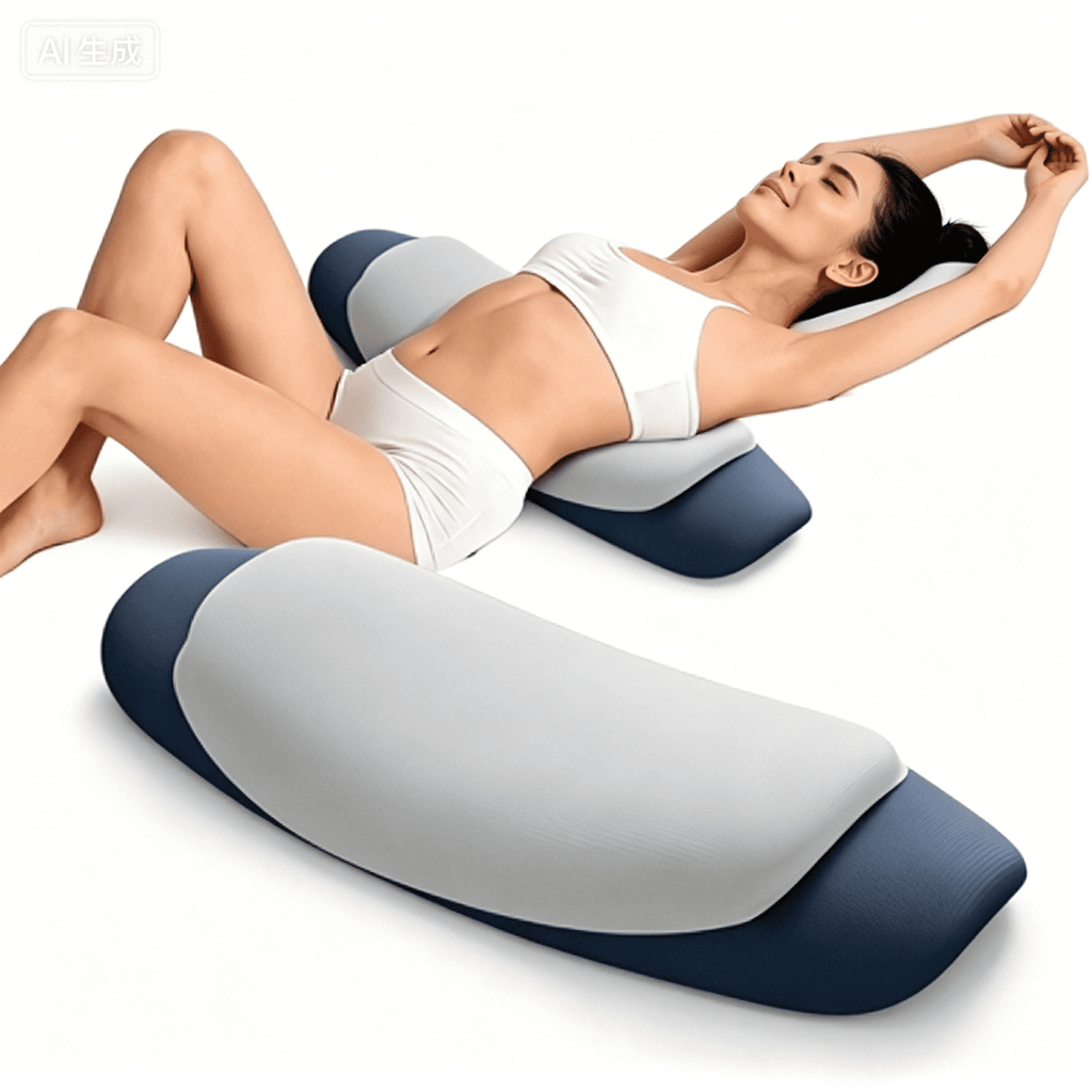 Ergonomic Memory Foam Lumbar Support Pillow for Bed, Memory Foam Ergonomic Lower Back Support Waist Pillow for Side Back and Stomach Sleepe... - Decorative Throw Pillow Cushion for Sofa & Bed - Default Title