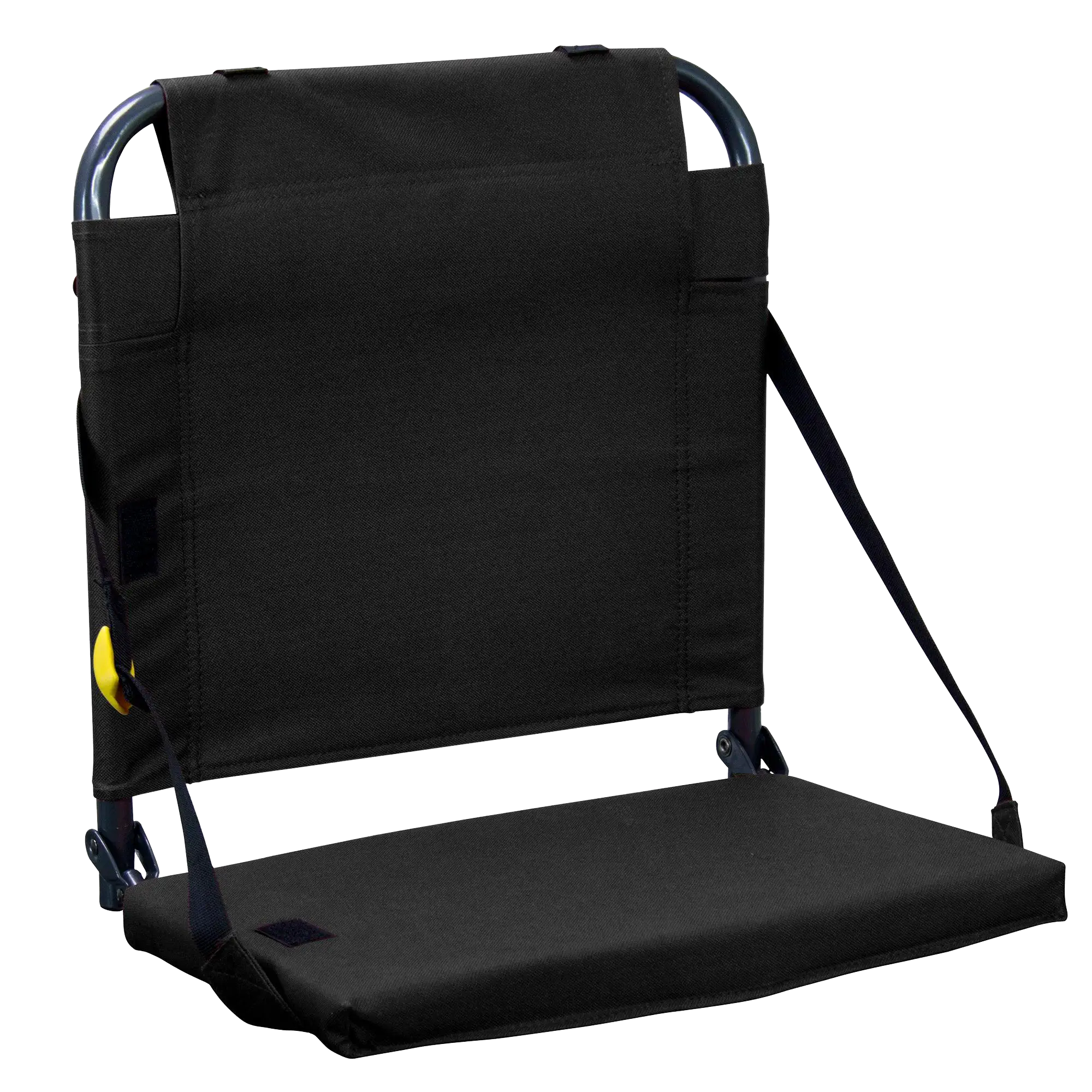 Ultra-Lightweight BleacherBack - Choice 696 - Grandstand Cushion Seat with Secure Under-Bench Hooks - Black