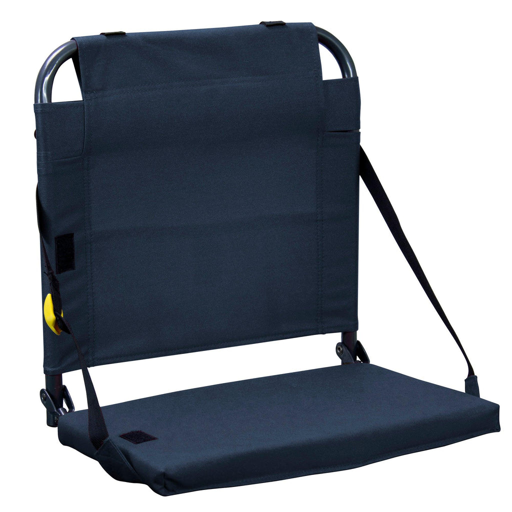 Ultra-Lightweight BleacherBack - Choice 696 - Grandstand Cushion Seat with Secure Under-Bench Hooks - Navy