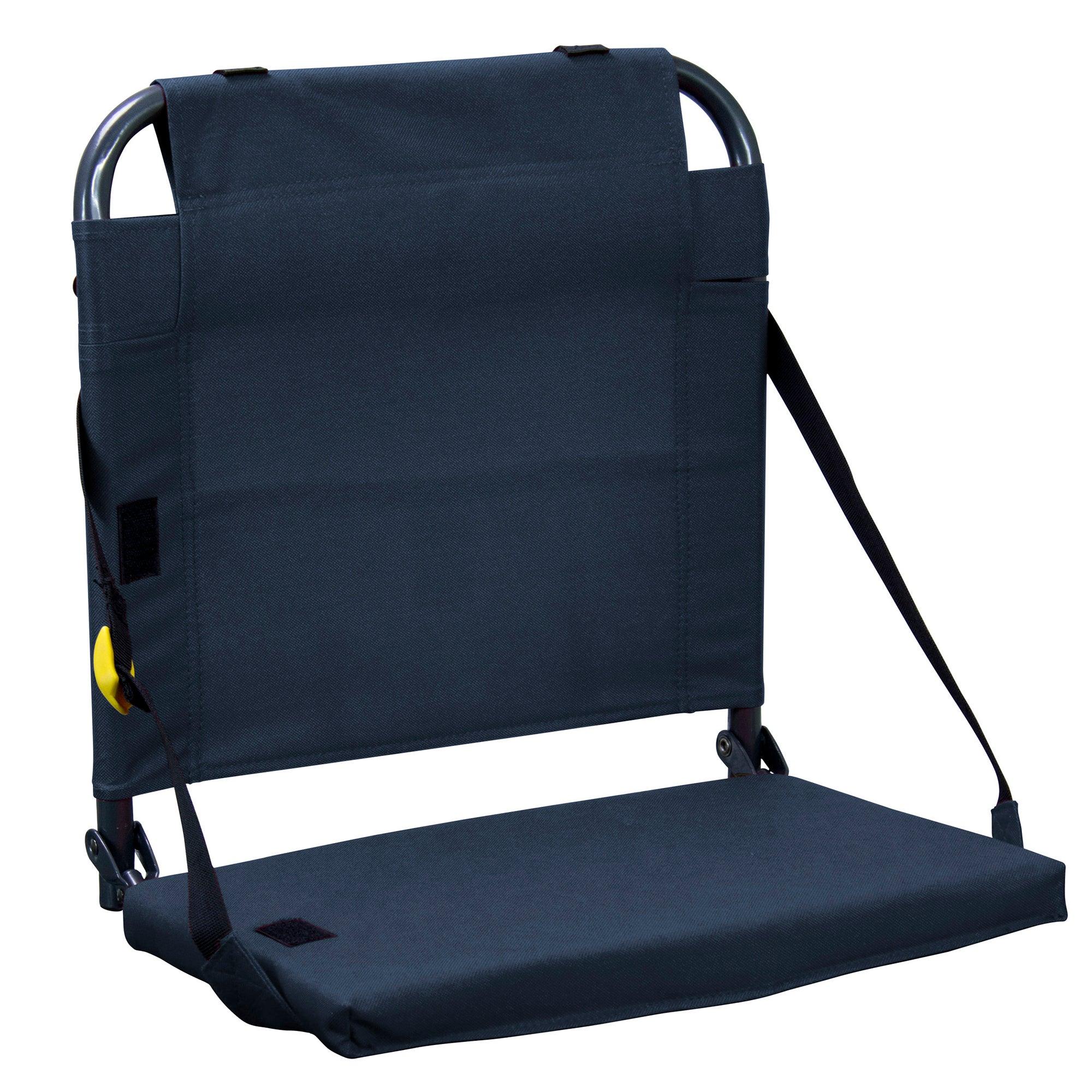 Ultra-Lightweight BleacherBack - Choice 696 - Grandstand Cushion Seat with Secure Under-Bench Hooks - Navy