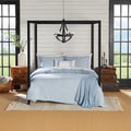 Luxurious Quilted Full/Queen Comforter Set, All-Season, 5-Piece, Blue Matelasse Tonal Stripe - Luxurious Quilted Duvet Cover Set - Default Title
