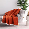 Cozy Fleece Reversible Printed Velvet Plush and Hampshire Faux Shearling Soft Throw Blanket, Standard Size, Auburn Sun - Luxury Knitted Decorative Throw Blanket with Fringes - Default Title
