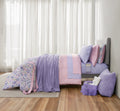 Hypoallergenic Cloud 14pc College Dorm Essentials Bundle, Twin-XL, Reversible Bed in a Bag Comforter Set, Purple Floral - Cloud-Like Soft Lightweight Bed Comforter - Default Title