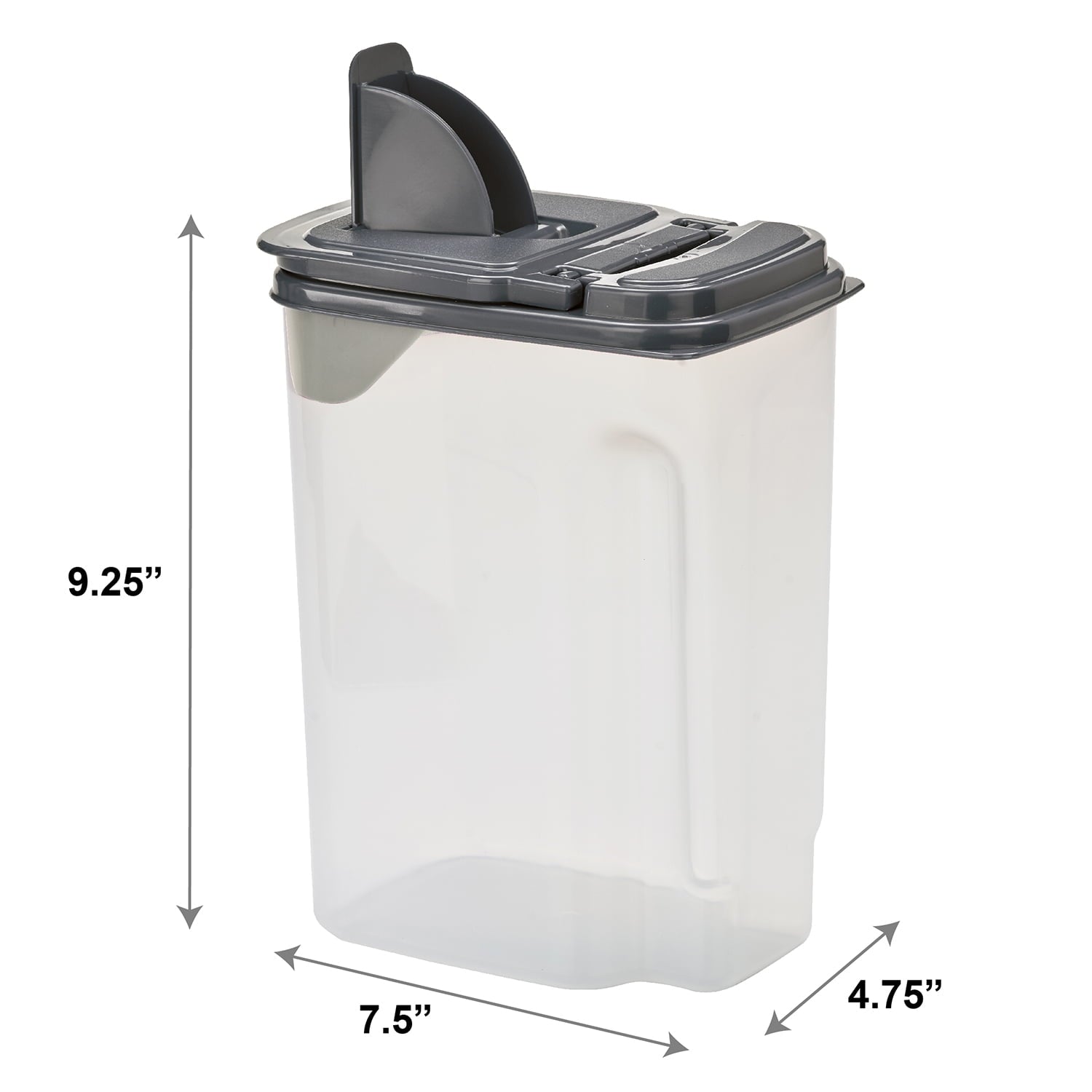 Deliciously Squishy 3.5 QT Plastic Food Dispenser, Clear with Gray Lid (1 Each) 7.5" L x 3.75" W x 9.25" H, Designed to Help wi... - Playful Star & Heart Shaped Geometric NeeDoh - Default Title