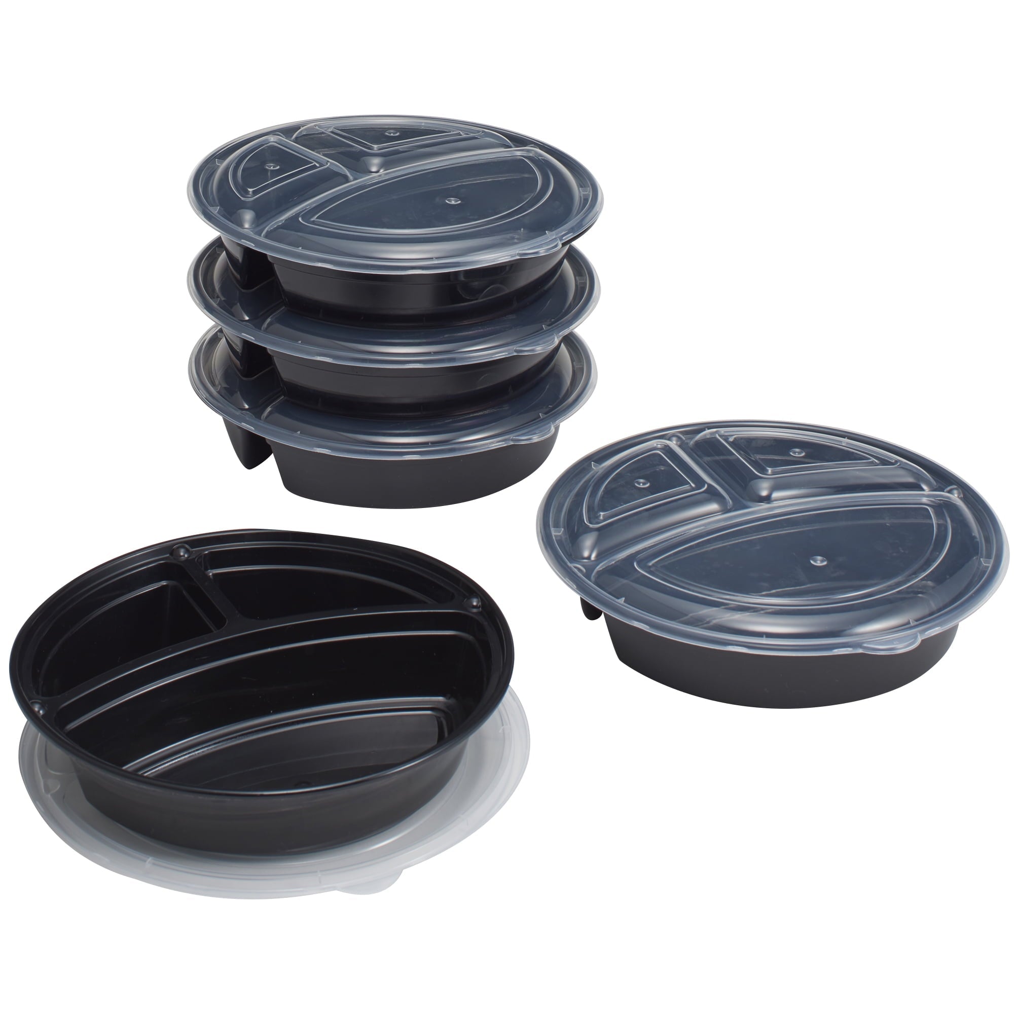 Deliciously Squishy 5-Pack Round Meal Prep Containers with 3 Compartments and Lids, 1L, BPA-Free, Microwave & Dishwasher Safe, Made for F... - Fun Food Fidget Cookie Squishable Toy - Default Title