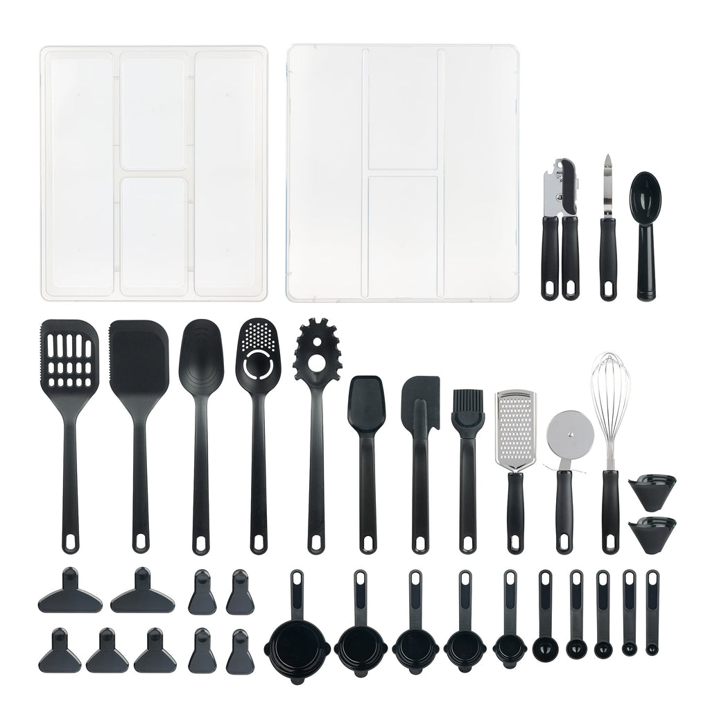 Durable Steel 36 Piece Kitchen Gadget Set with Kitchen Cooking Utensils, and Drawer Organizer, Black - Heavy Duty Stainless Steel Kitchen Shears - Default Title