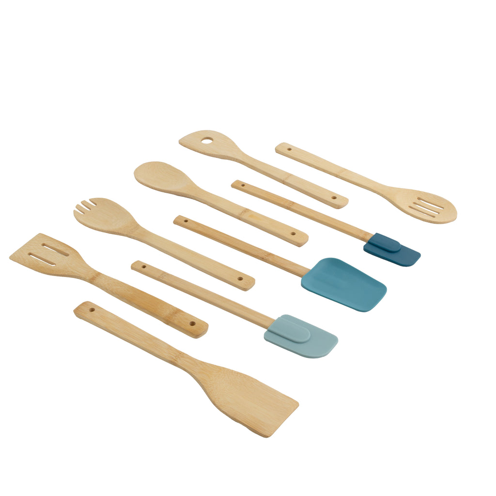 Heavy Duty 9-Piece Bamboo Gadgets Kitchen and Cooking Utensil Sets, Blue - Professional Kitchen Tool for Culinary Enthusiasts - Default Title