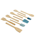 Seamless One-Piece 9-Piece Bamboo Gadgets Kitchen and Cooking Utensil Sets, Blue - Premium Stainless Steel Cooking Utensil for Non-Stick Pots - Default Title