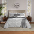 Hypoallergenic Cloud Full/Queen Comforter Set, All-Season, 5-Piece, Soft Silver Check - Hypoallergenic Ultra-Fluffy Quilt for Winter - Default Title