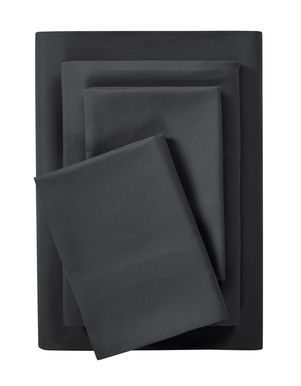 Cooling Sateen Microfiber Bed Sheet Set, Queen, Rich Black, 4 Piece - Luxury Bed Sheet Set with Deep Pockets - Default Title