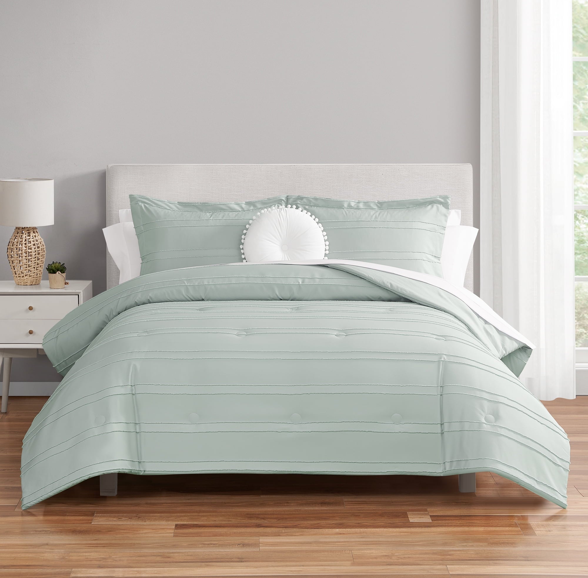 Luxurious Quilted Mint 10 Piece Bed in a Bag Comforter Set with Sheets, Queen - Cloud-Like Soft Lightweight Bed Comforter - Default Title