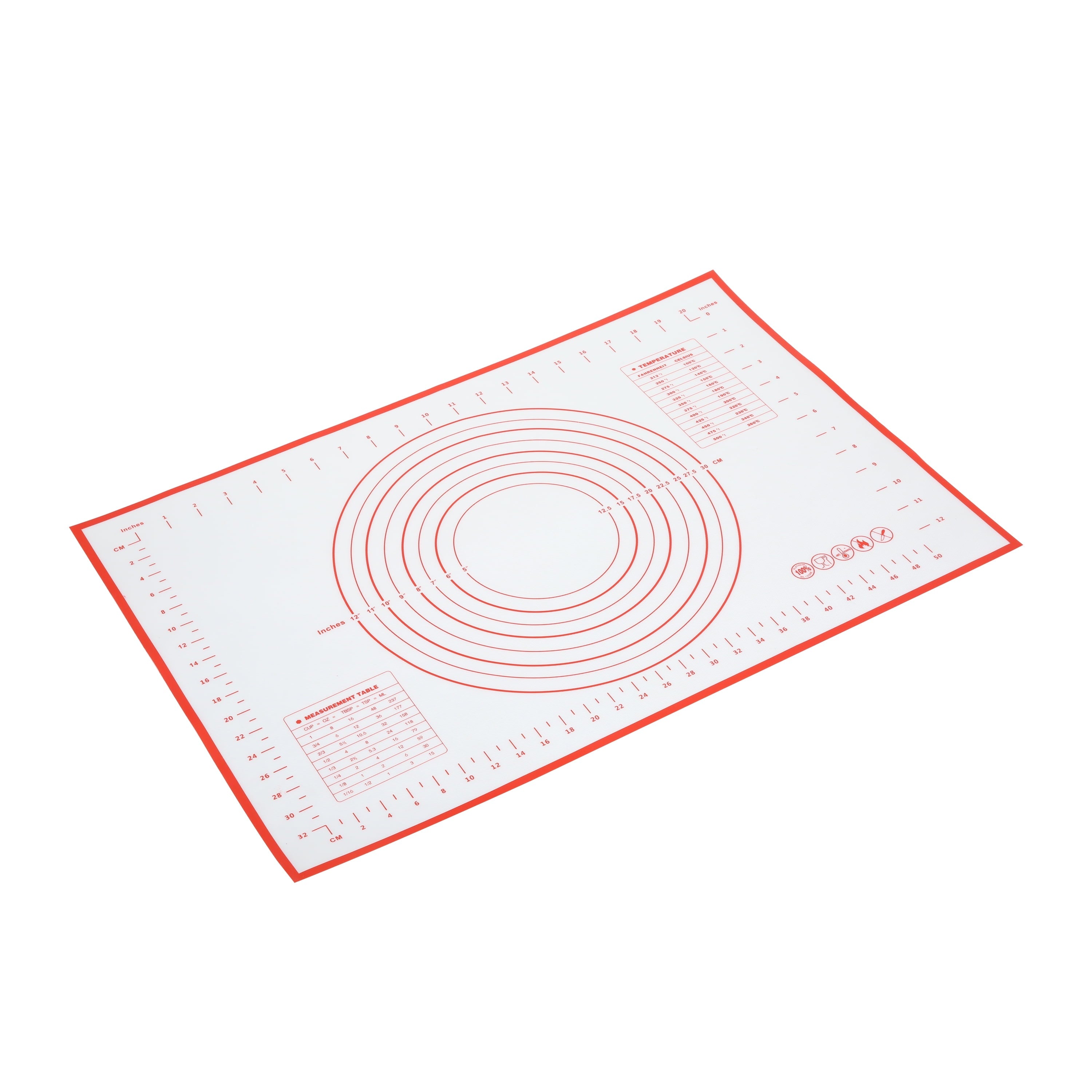 Premium Kitchen Reusable Silicone 24"x 18" Pastry Mat with Measurements - Multi-Functional Manual Food Chopper & Slicer - Default Title